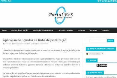 Aplicação de líquidos na linha de peletização. | Portal R2S